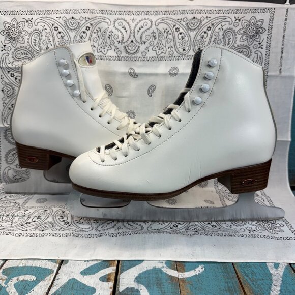 Reidell Shoes - New Riedell Figure Skates Women Sz 6 Model 117 White Toe Pick Blades Canada Flaw